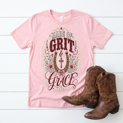 Grit & Grace Crewneck Tee — Slim Fit, Premium Cotton-Spandex - DreamTeesCo