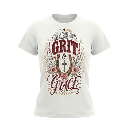 Grit & Grace Crewneck Tee — Slim Fit, Premium Cotton-Spandex - DreamTeesCo