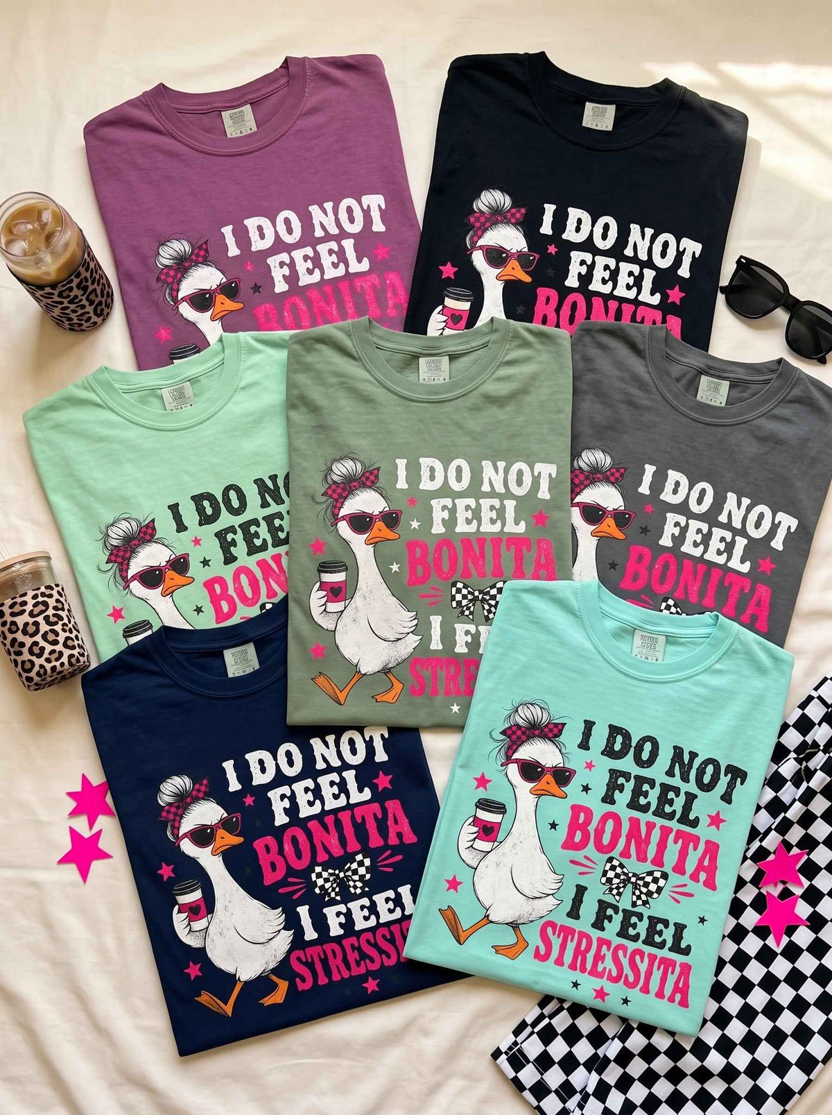 Bonita Stressita Graphic Tee — Funny Goose Sarcastic Statement Shirt - DreamTeesCo