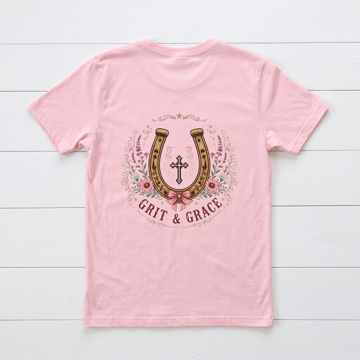 Grit & Grace Crewneck Tee — Slim Fit, Premium Cotton-Spandex - DreamTeesCo