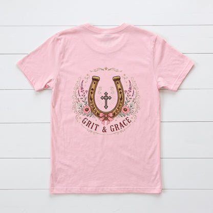 Grit & Grace Crewneck Tee — Slim Fit, Premium Cotton-Spandex - DreamTeesCo
