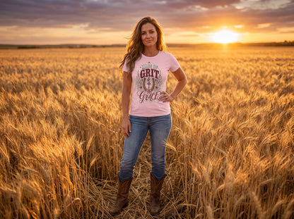 Grit & Grace Crewneck Tee — Slim Fit, Premium Cotton-Spandex - DreamTeesCo