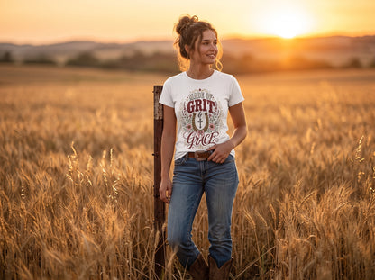 Grit & Grace Crewneck Tee — Slim Fit, Premium Cotton-Spandex - DreamTeesCo