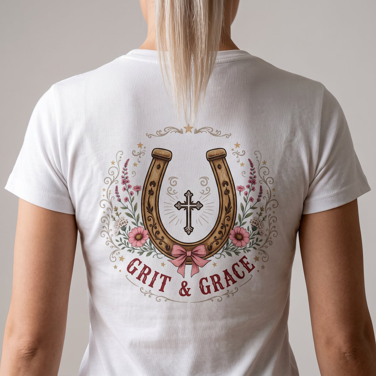 Grit & Grace Crewneck Tee — Slim Fit, Premium Cotton-Spandex - DreamTeesCo