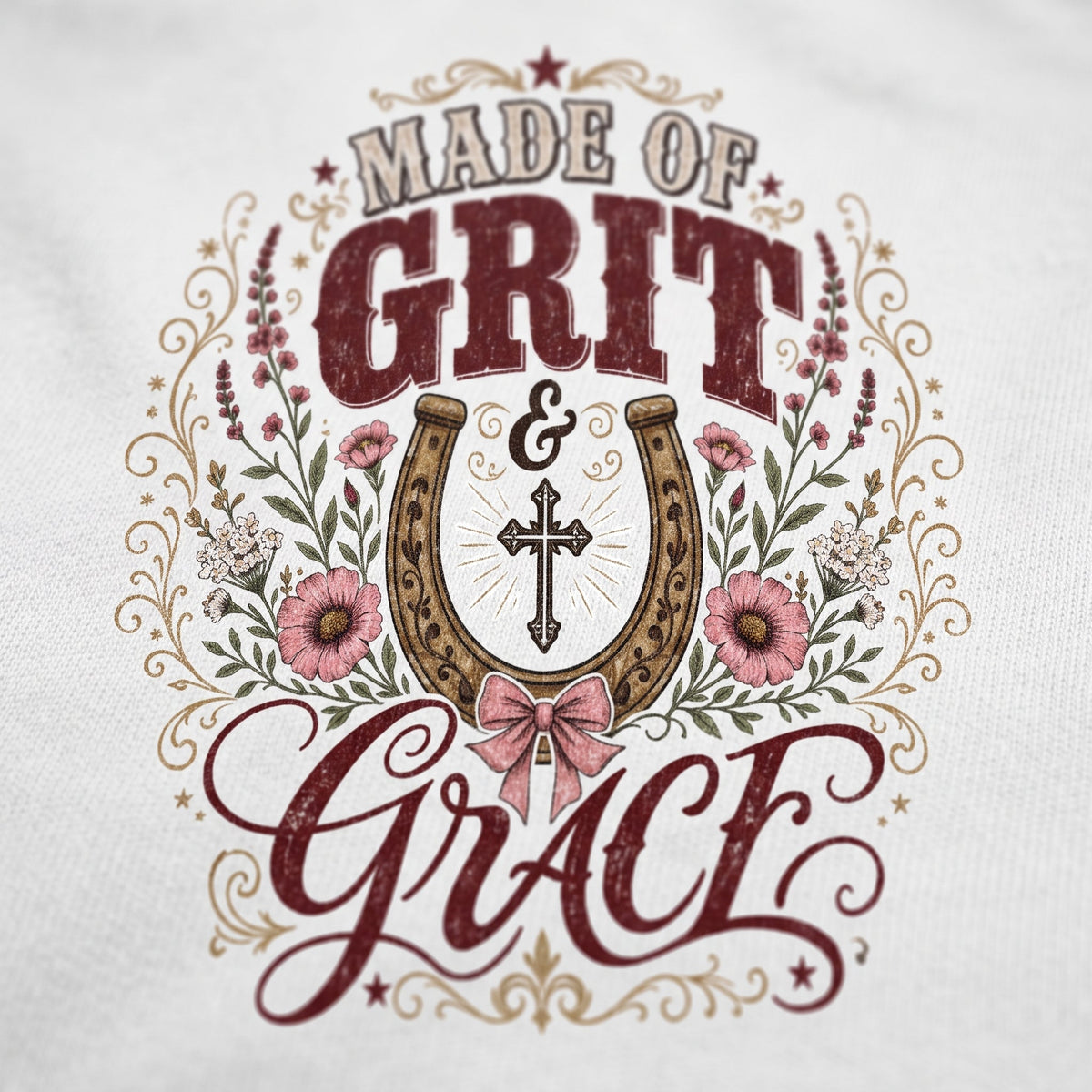Grit & Grace Crewneck Tee — Slim Fit, Premium Cotton-Spandex - DreamTeesCo