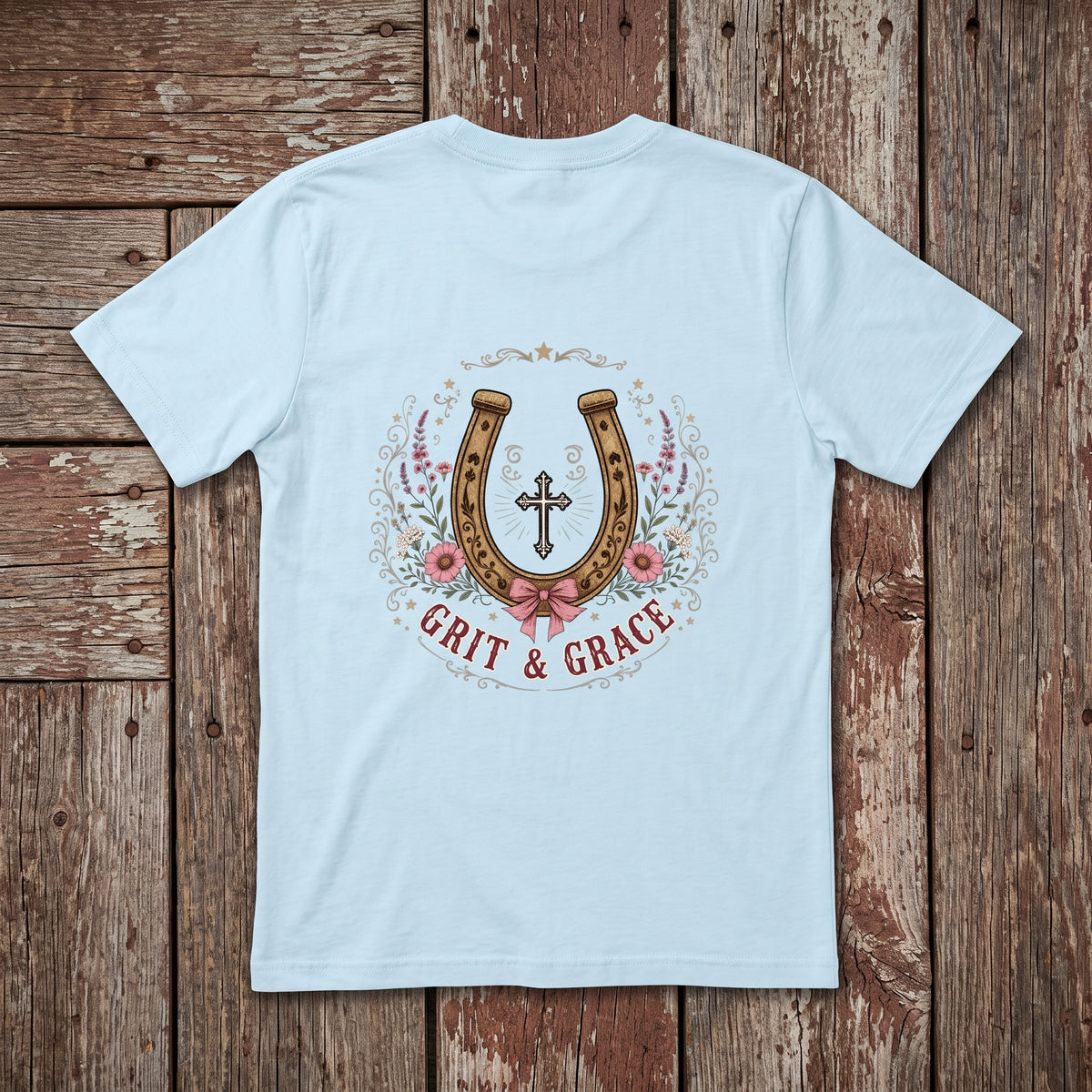 Grit & Grace Crewneck Tee — Slim Fit, Premium Cotton-Spandex - DreamTeesCo