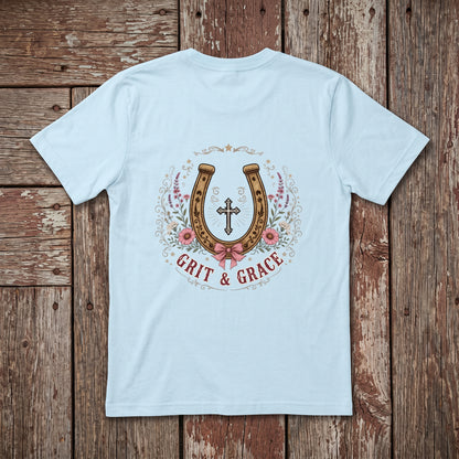 Grit & Grace Crewneck Tee — Slim Fit, Premium Cotton-Spandex - DreamTeesCo