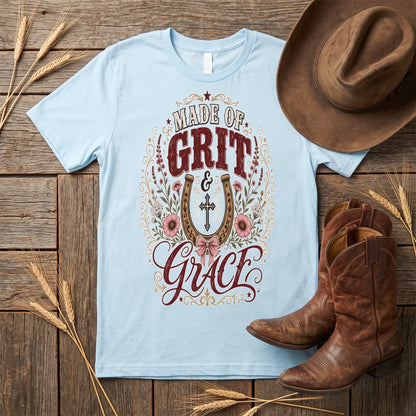 Grit & Grace Crewneck Tee — Slim Fit, Premium Cotton-Spandex - DreamTeesCo